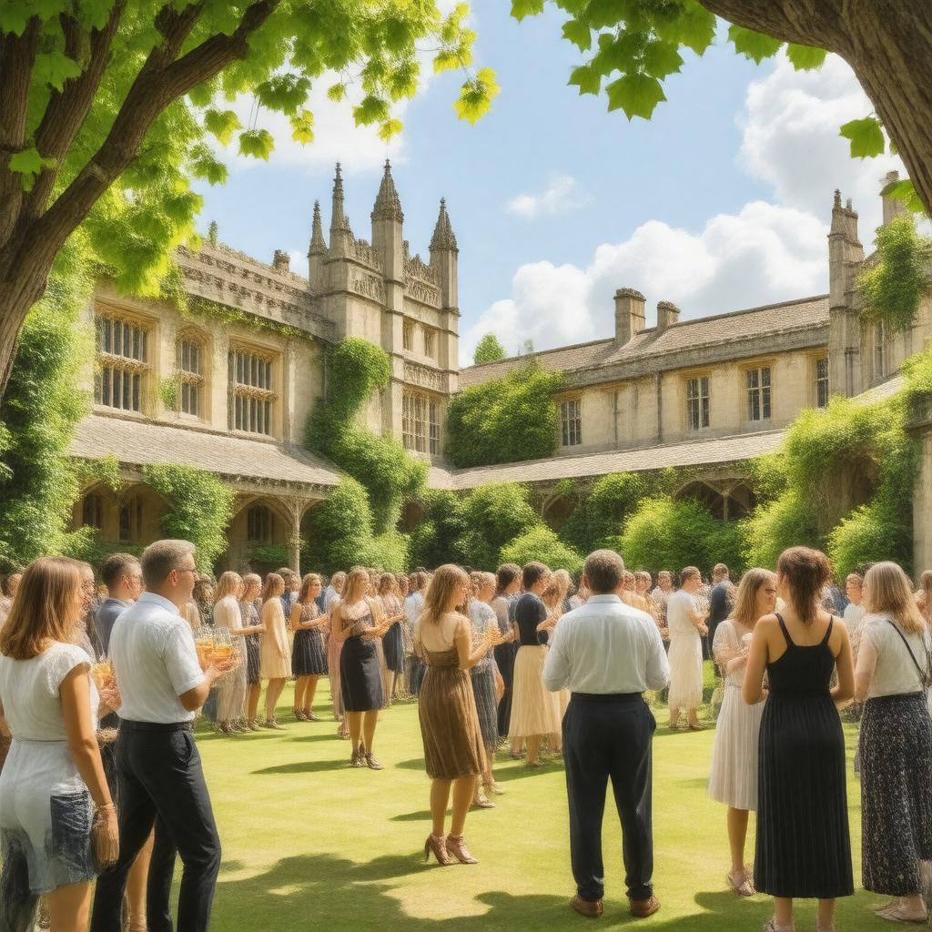 AI-created image of University College Garden Party