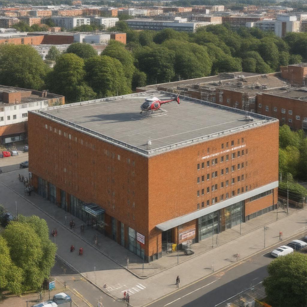 AI-created image of University Hospital Coventry