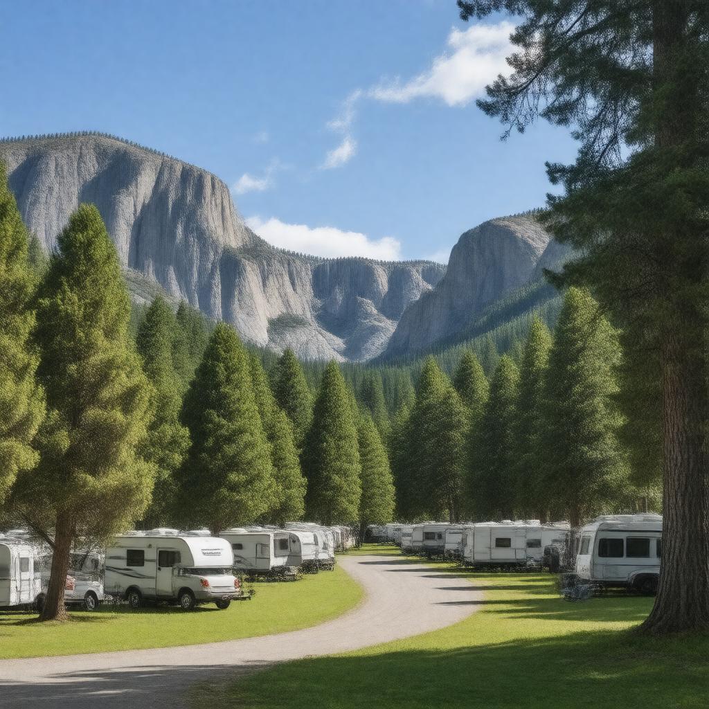 Click to view larger image AI-created image of Upper Pines Campground