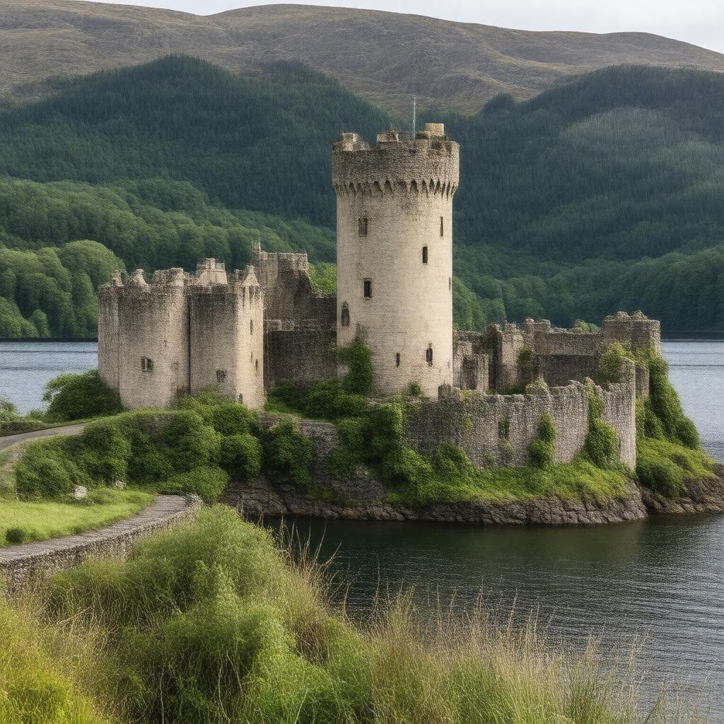 Click to view larger image AI-created image of Urquhart Castle