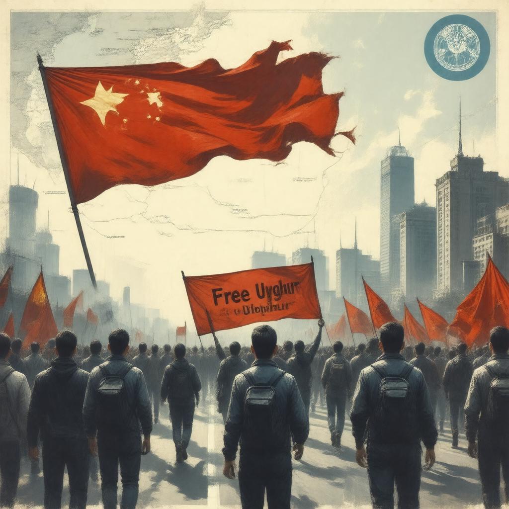AI-created image of Uyghur independence movement