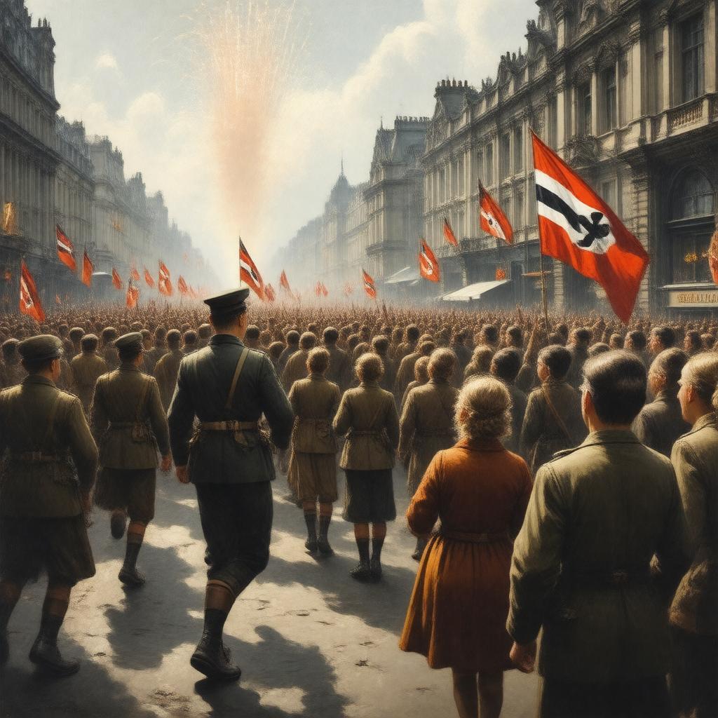 Click to view larger image AI-created image of VE Day celebrations