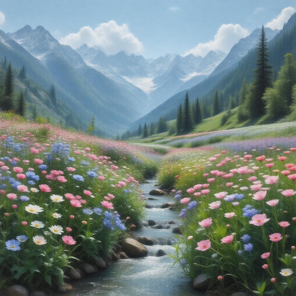 AI-created image of Valley of Flowers