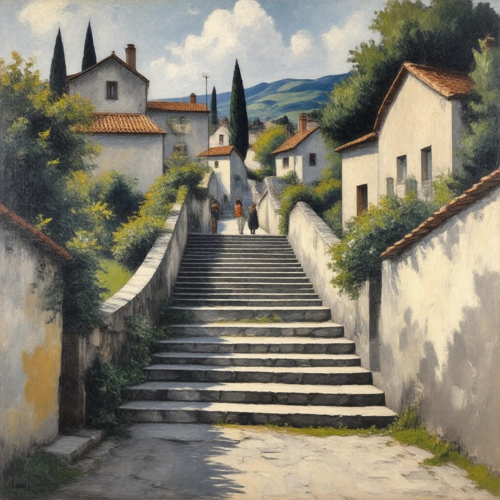 AI-created image of Van Gogh's Stairway at Auvers