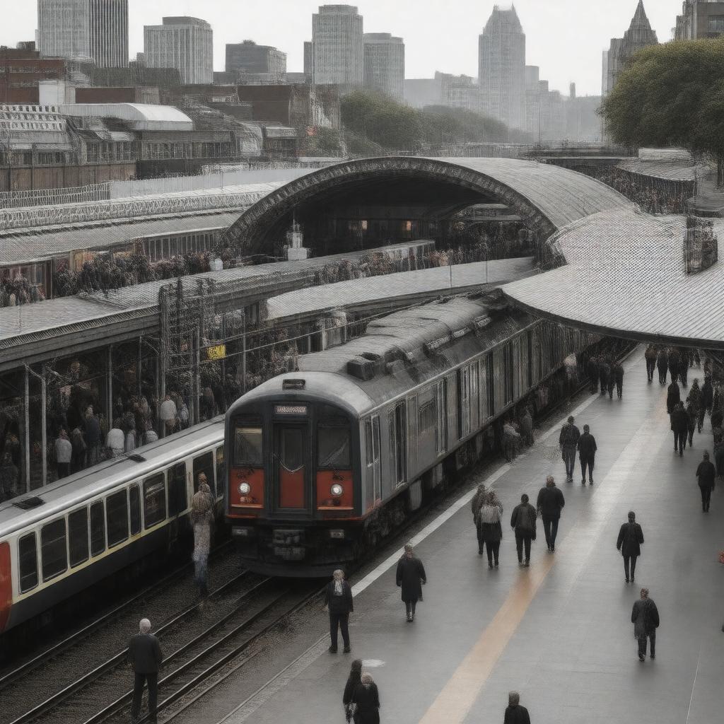 AI-created image of Vauxhall railway station