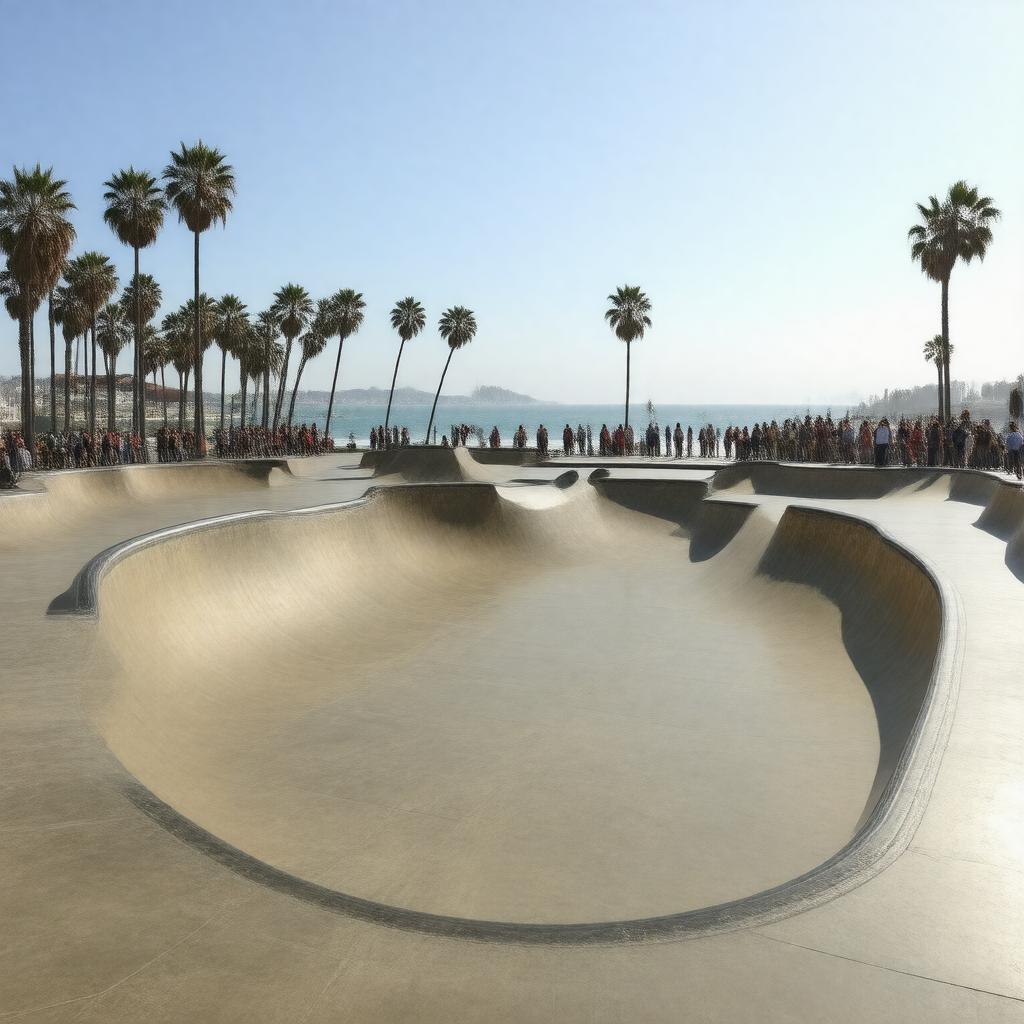 Click to view larger image AI-created image of Venice Skatepark