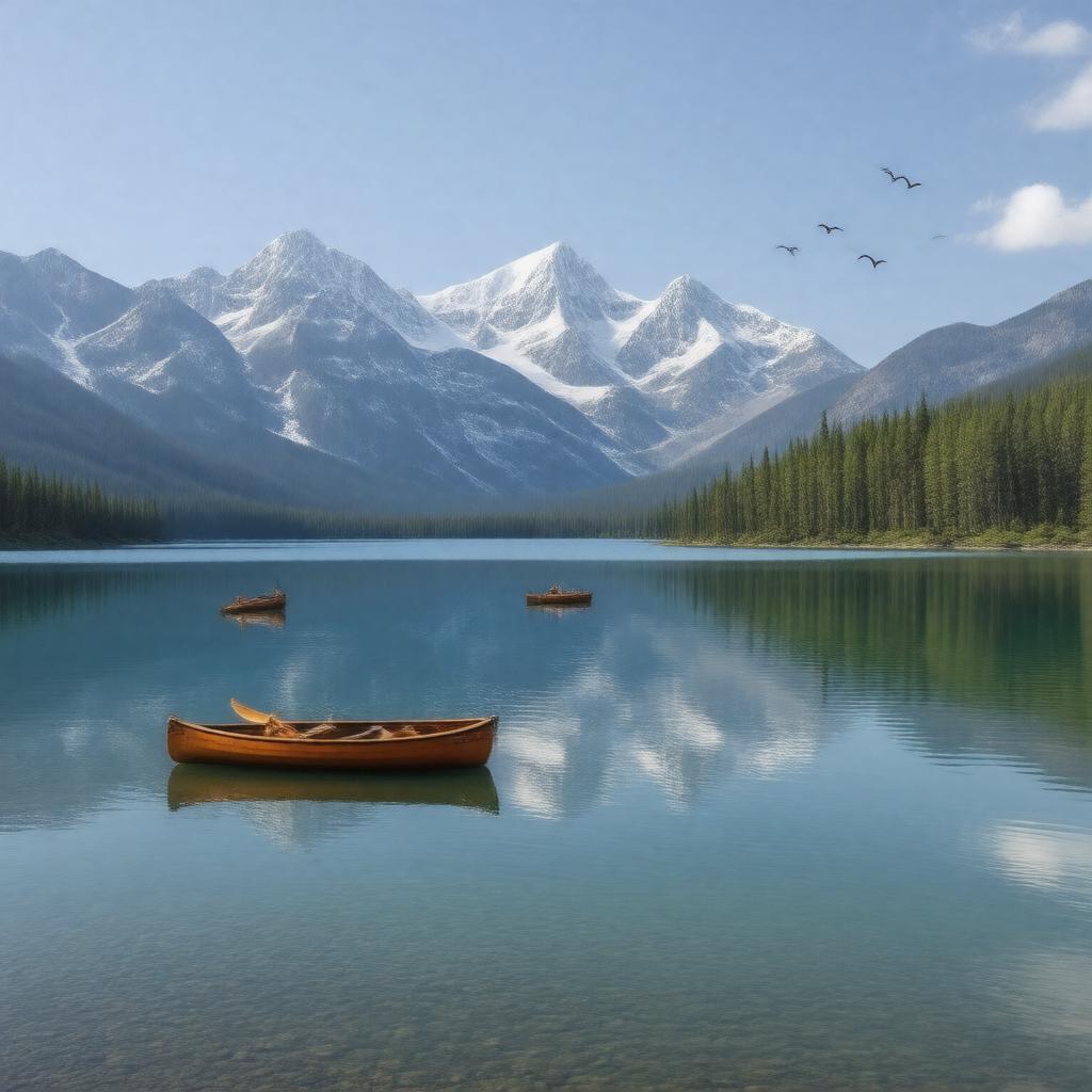 Click to view larger image AI-created image of Vermilion Lakes