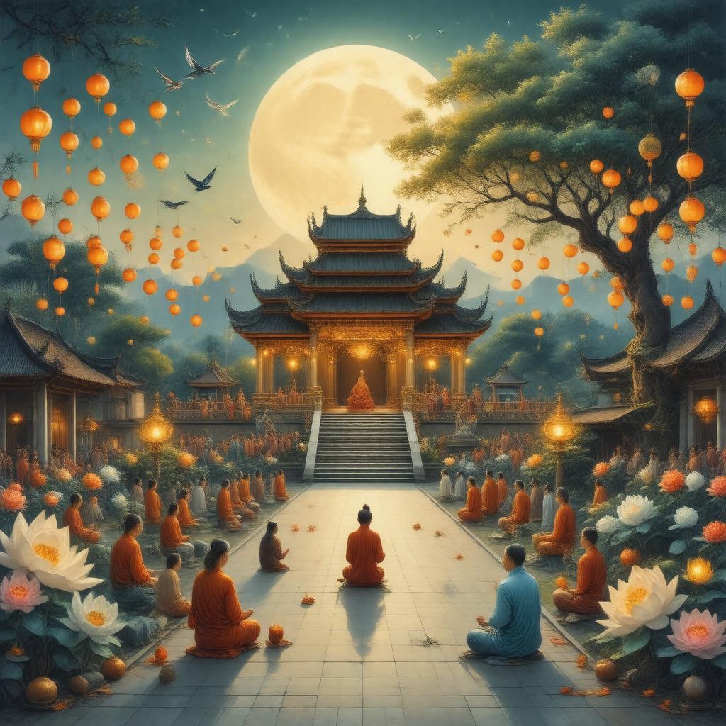 AI-created image of Vesak celebration