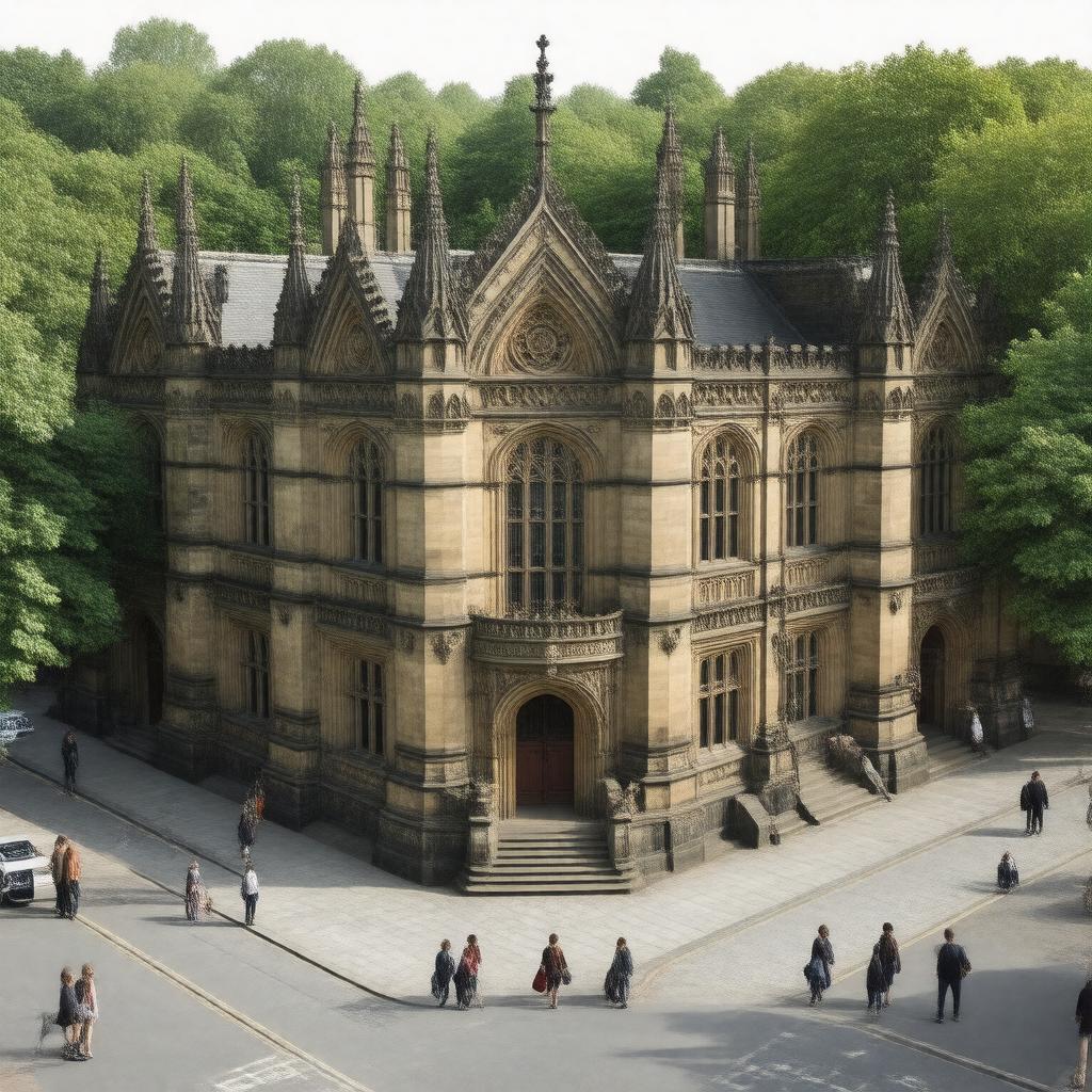 AI-created image of Victoria University of Manchester Library