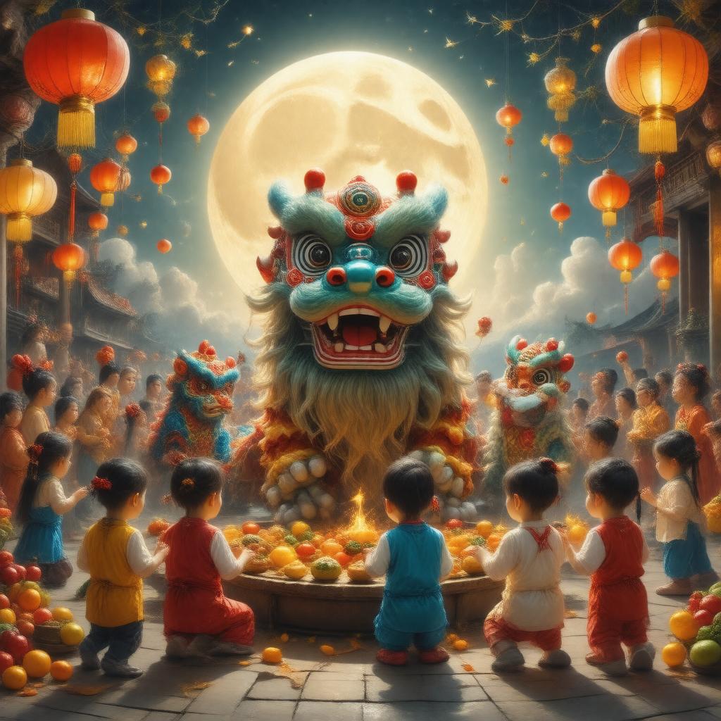 AI-created image of Vietnamese Mid-Autumn Festival (Tết Trung Thu)