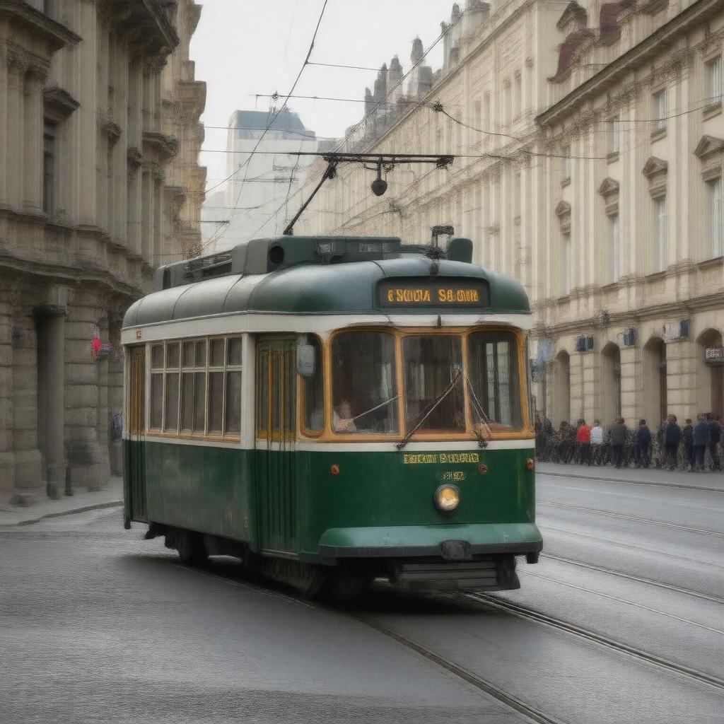 AI-created image of Vilnius trolleybus system