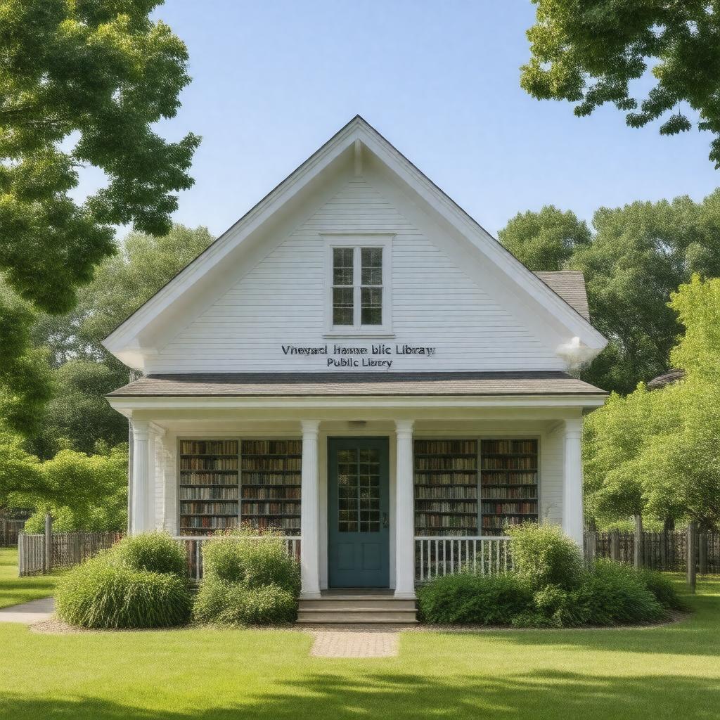 AI-created image of Vineyard Haven Public Library