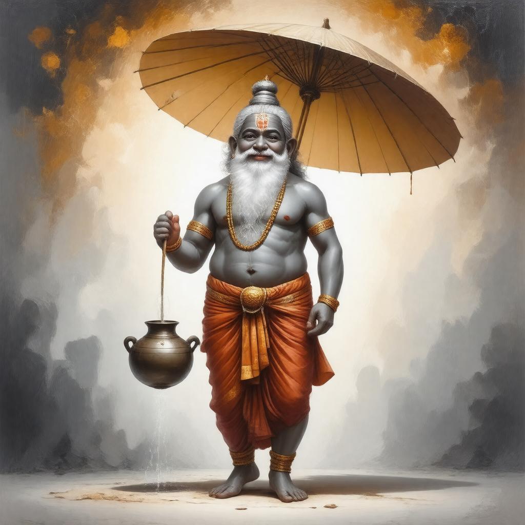 Click to view larger image AI-created image of Vishnu (as Vamana)