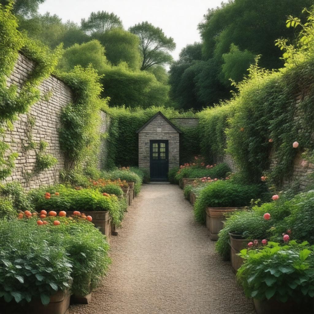 AI-created image of Walled Kitchen Garden