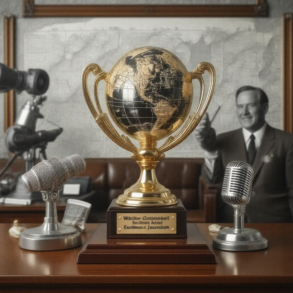 Click to view larger image AI-created image of Walter Cronkite Award for Excellence in Journalism