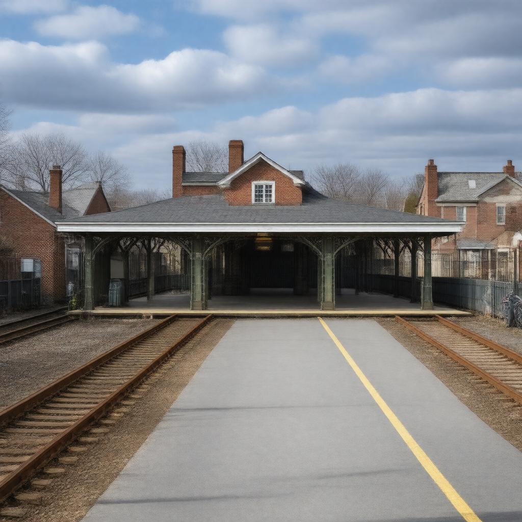 AI-created image of Waltham MBTA station