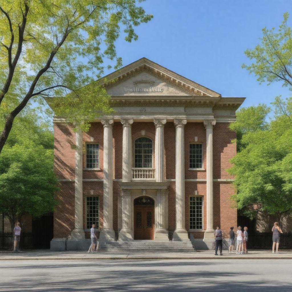 Click to view larger image AI-created image of Waltham Public Library