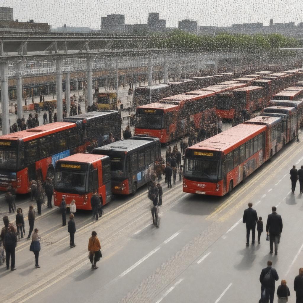 AI-created image of Walthamstow bus station