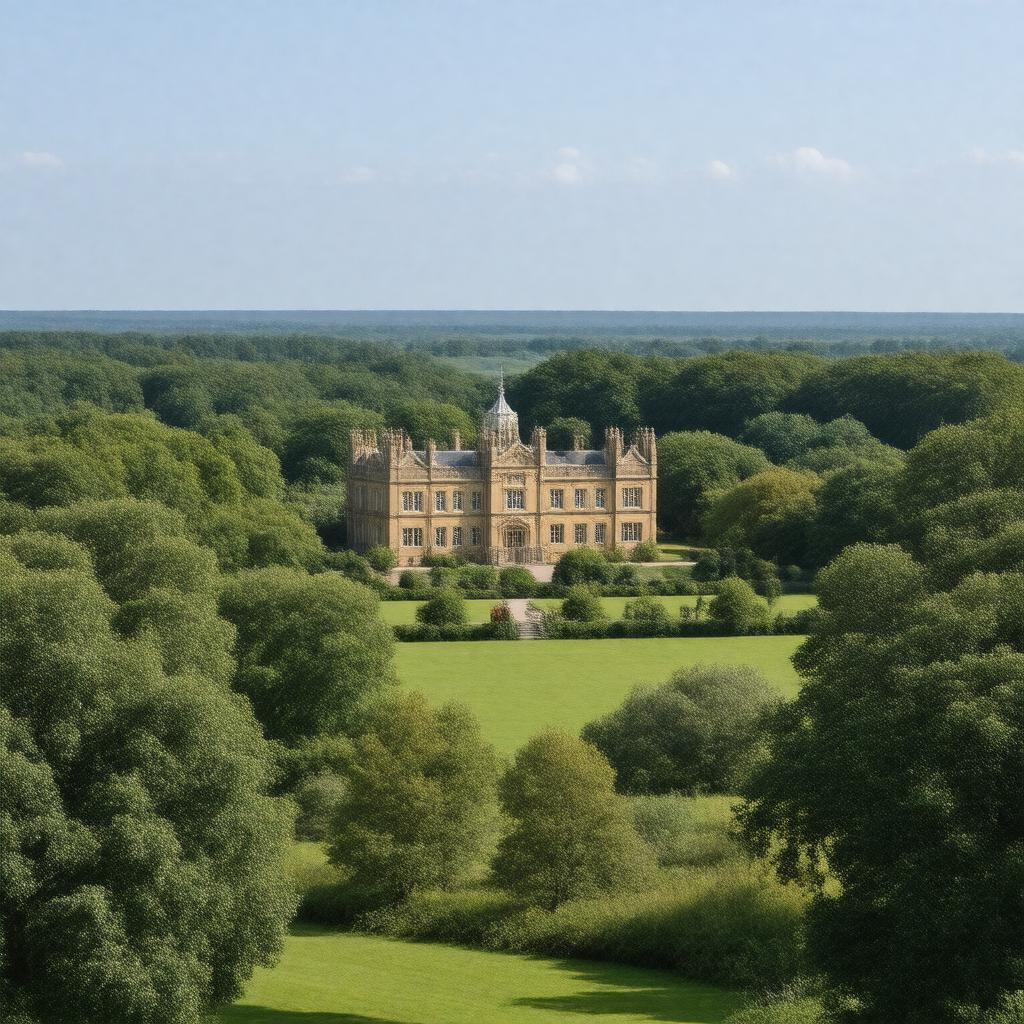 AI-created image of Walton Hall, Milton Keynes