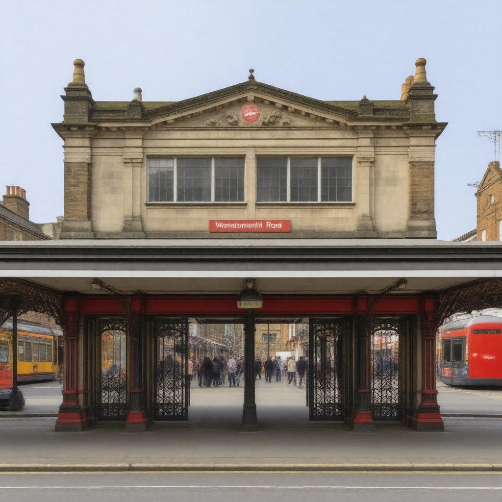 AI-created image of Wandsworth Road railway station