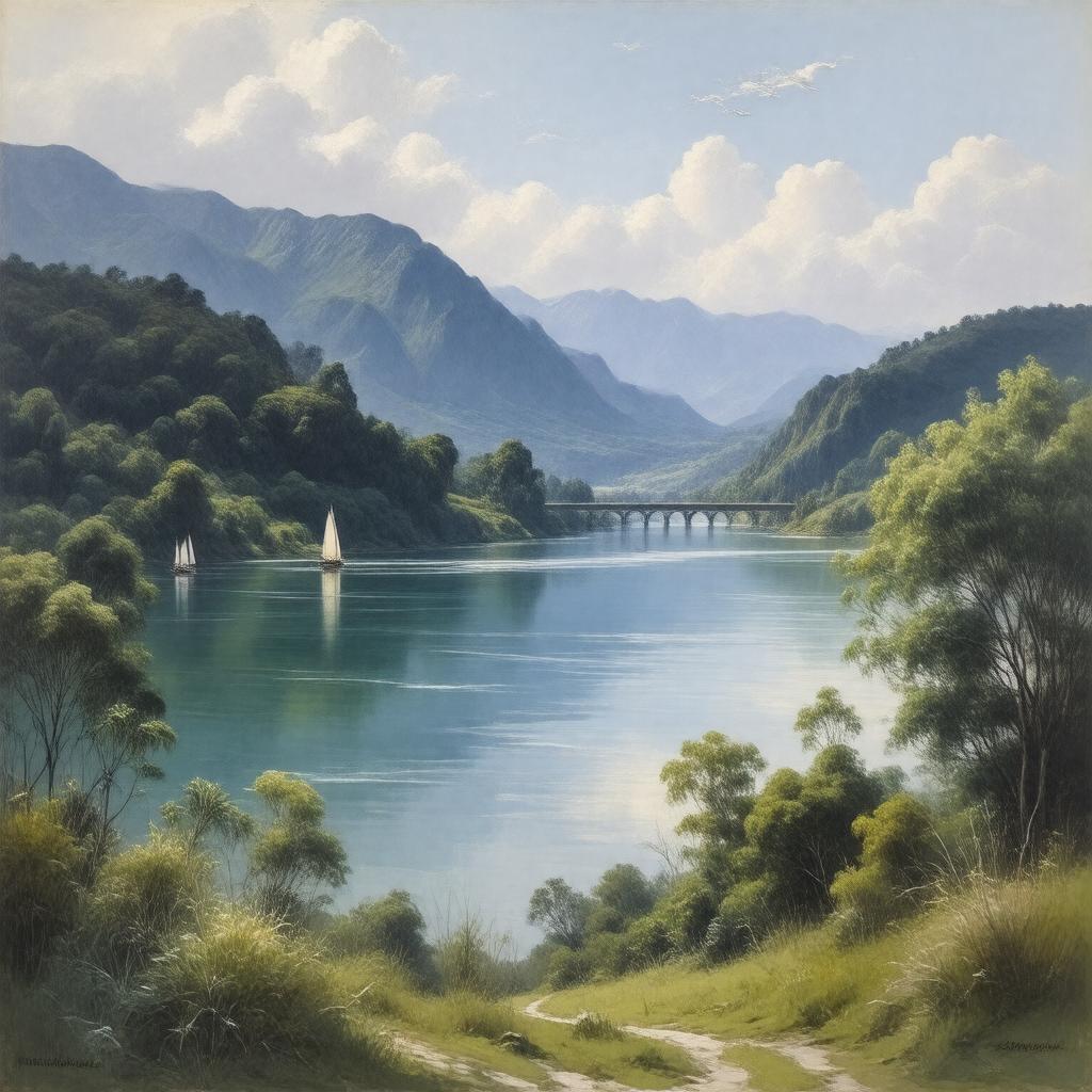 Click to view larger image AI-created image of Wanganui River Scene