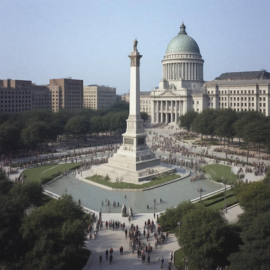 AI-created image of War Memorial Plaza