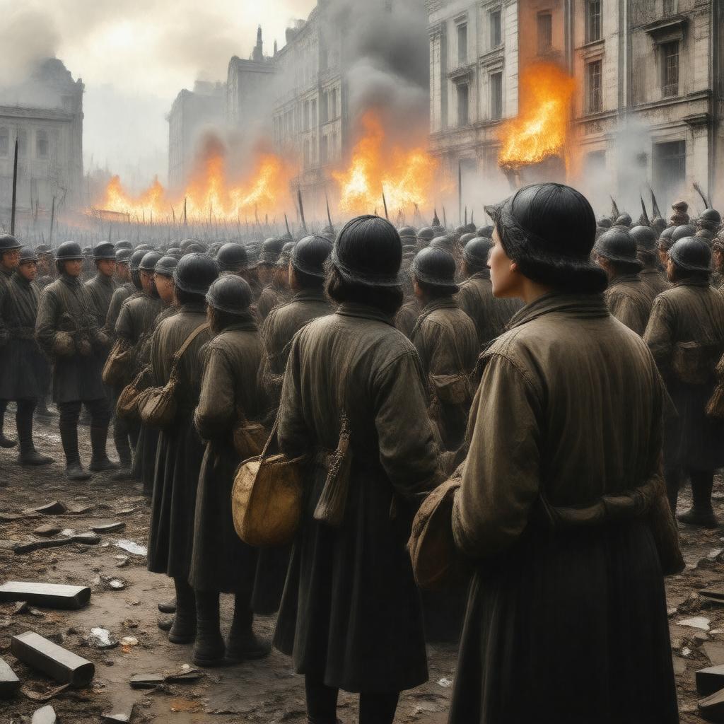 AI-created image of Warsaw Ghetto Uprising