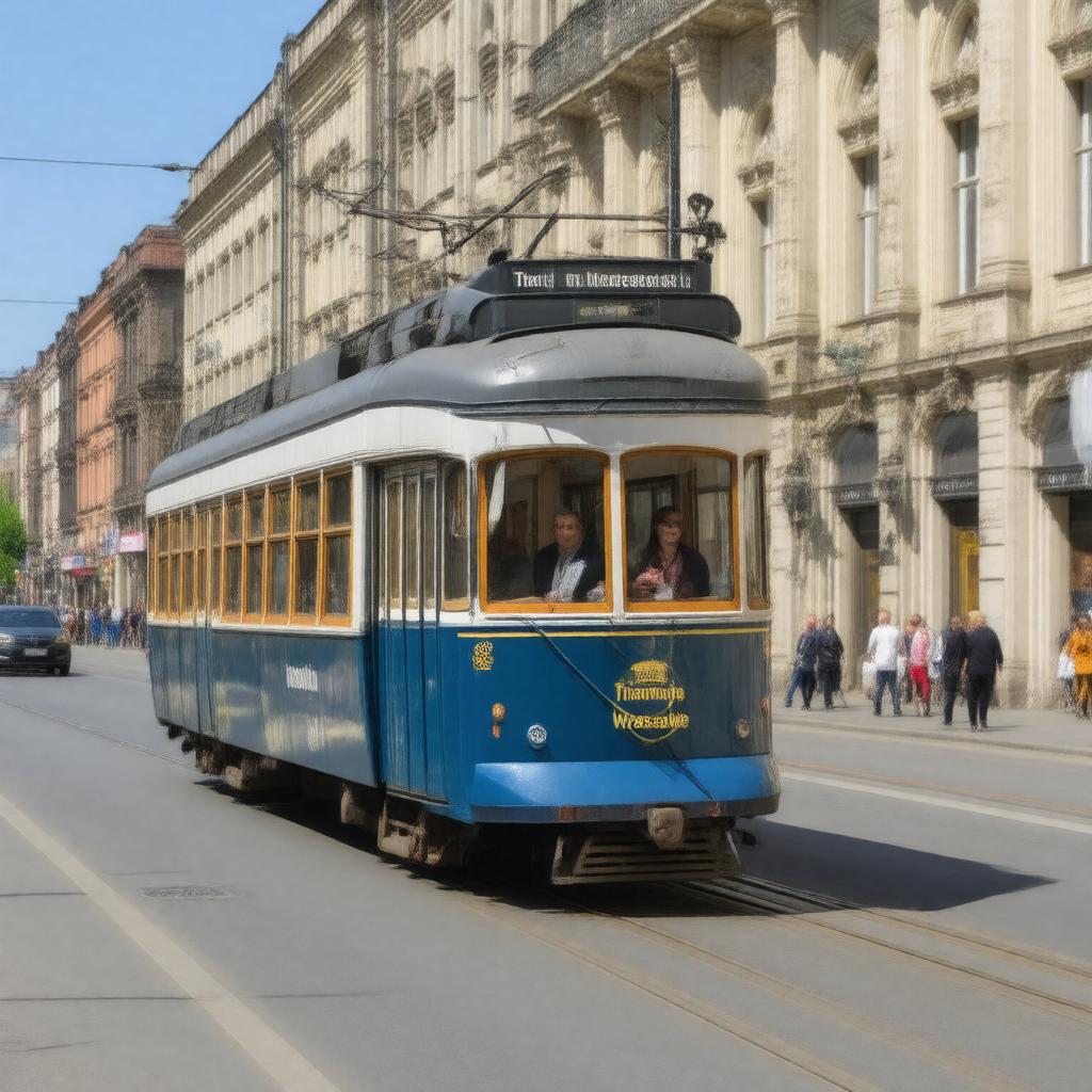 AI-created image of Warsaw Trams
