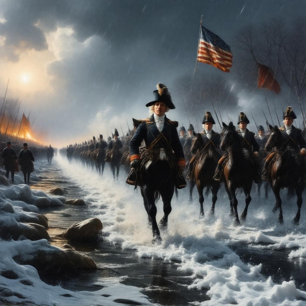 AI-created image of Washington Crossing the Delaware
