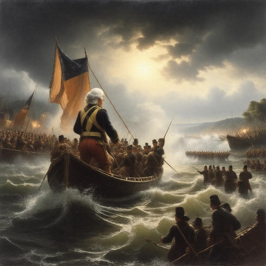 Click to view larger image AI-created image of Washington Crossing the Delaware (painting)