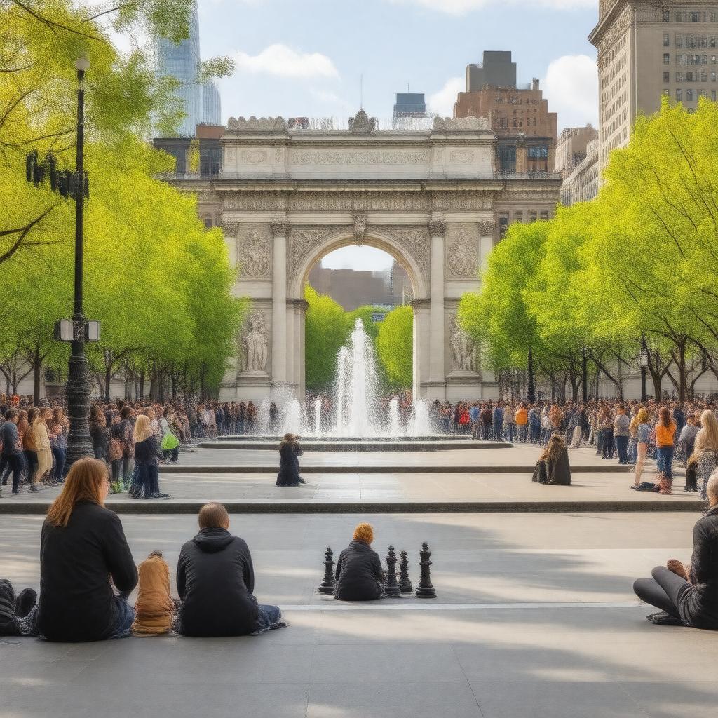 AI-created image of Washington Square Park