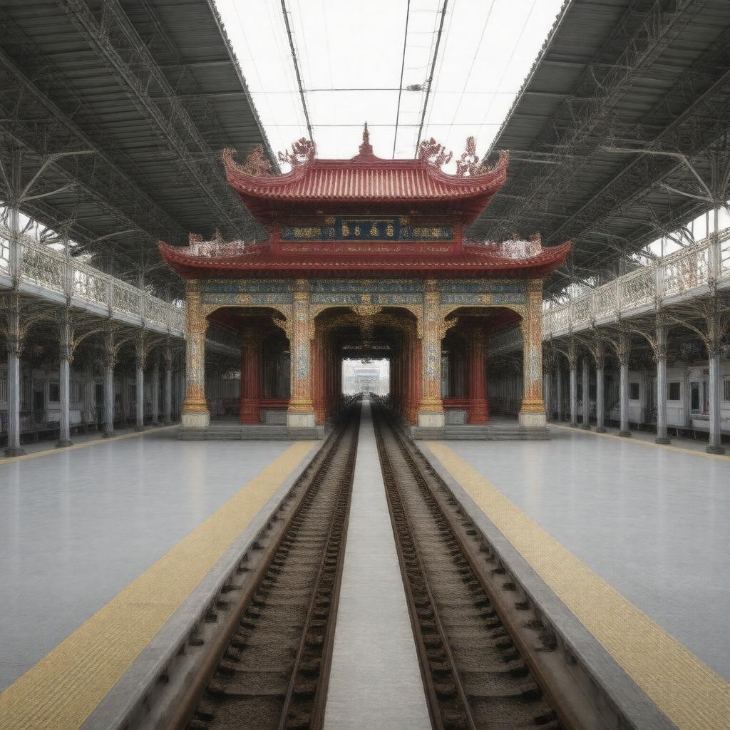 AI-created image of Wat Mangkon MRT Station