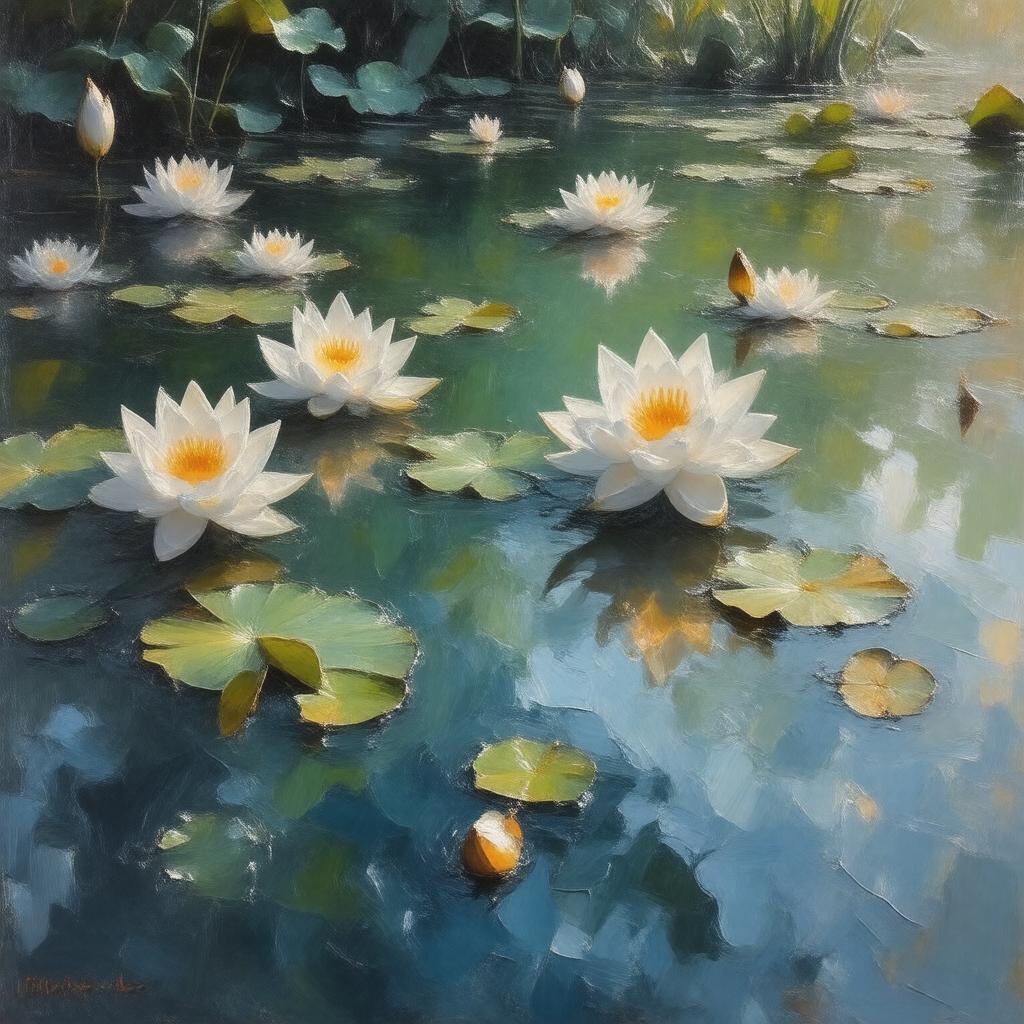 AI-created image of Water Lilies
