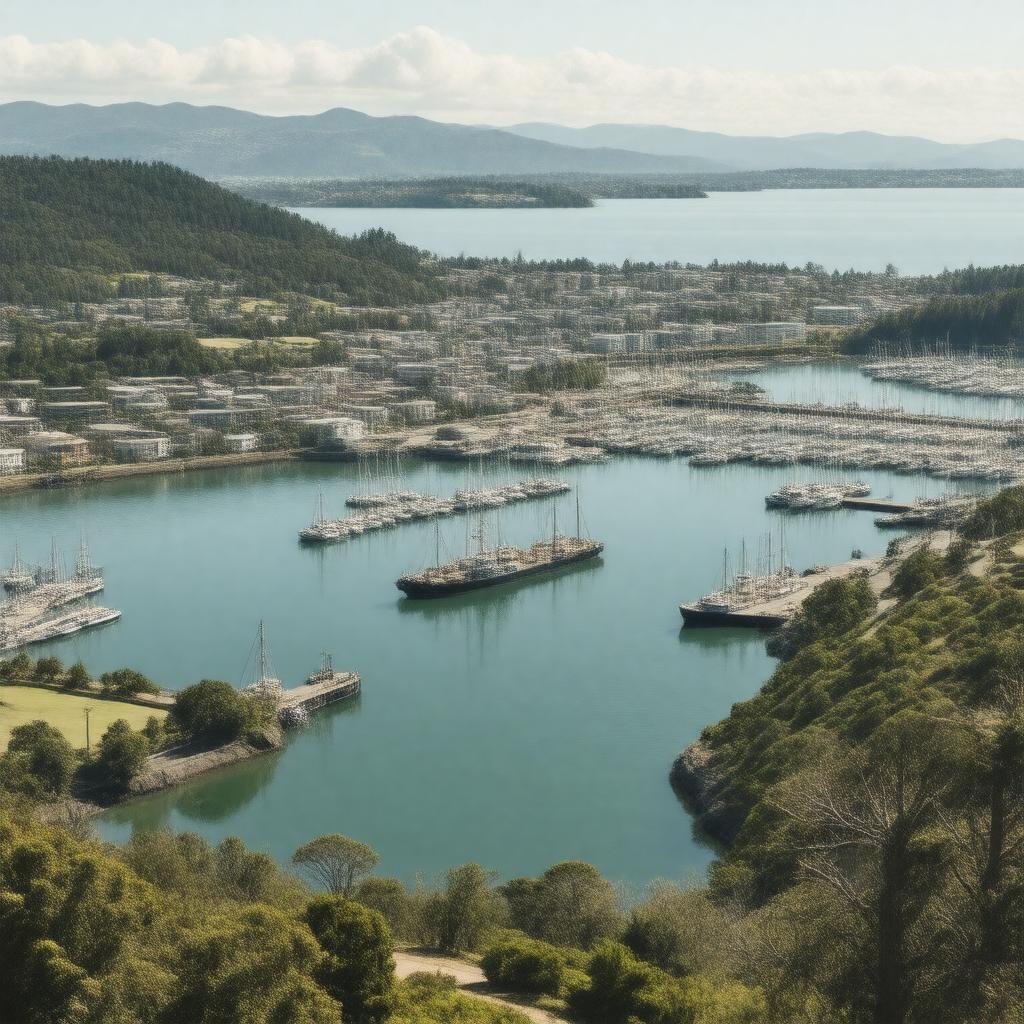 AI-created image of Wellington Harbour