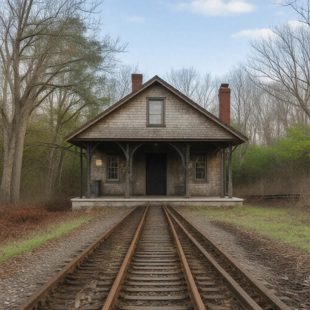 AI-created image of West Barnstable Train Station