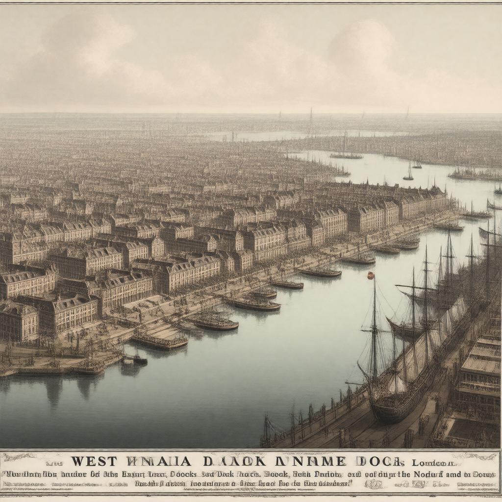 AI-created image of West India Docks