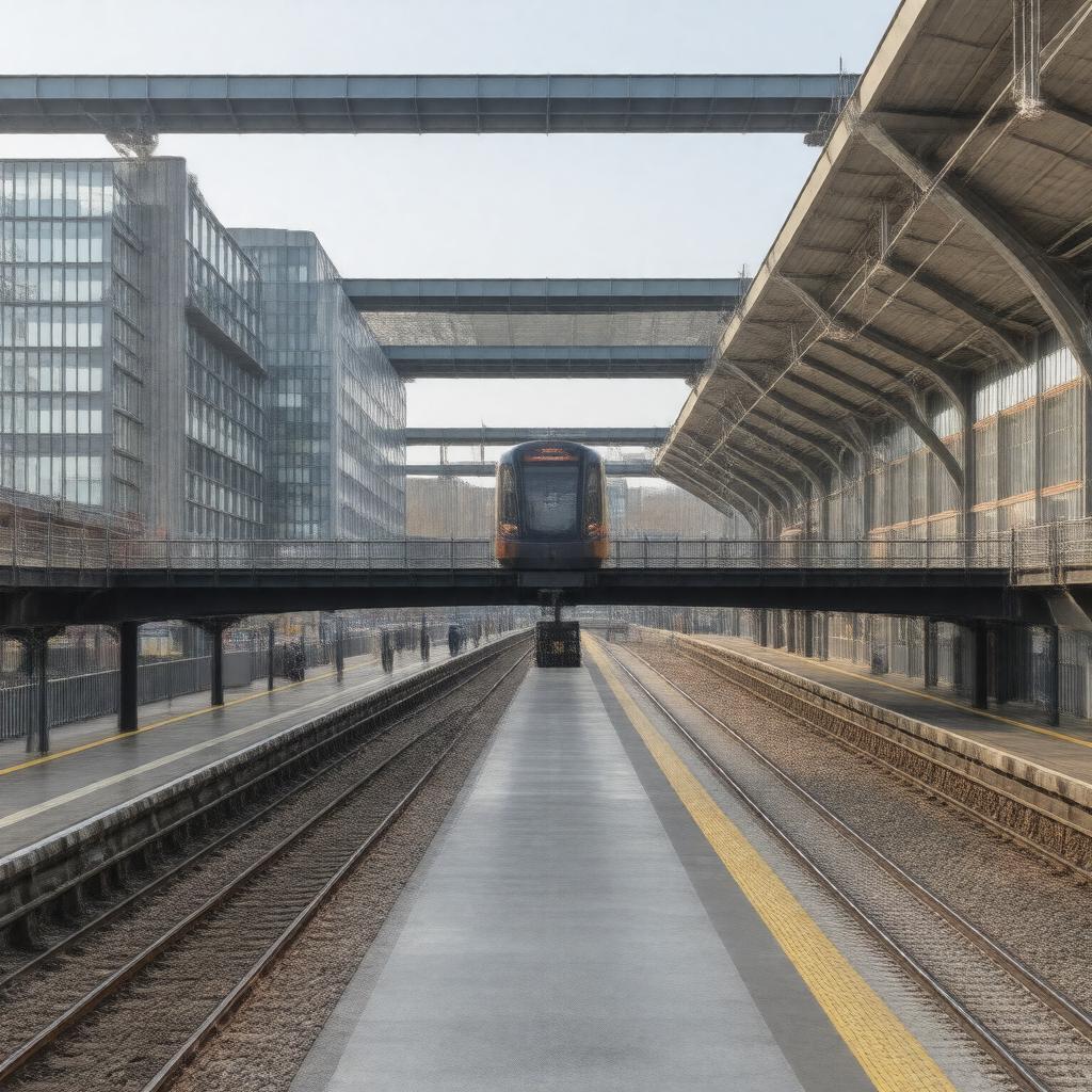 AI-created image of West India Quay DLR station