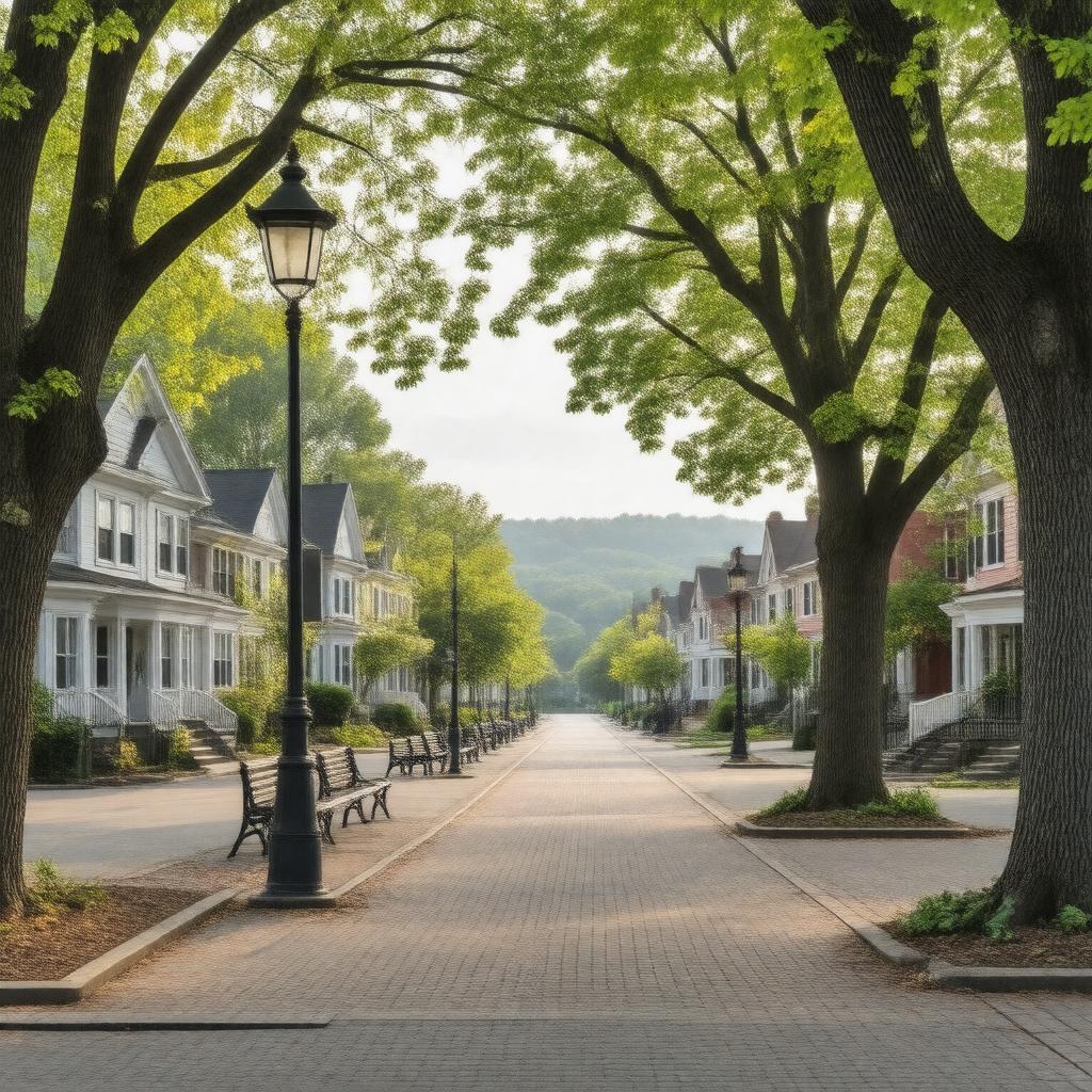 AI-created image of West Newton, Massachusetts, United States