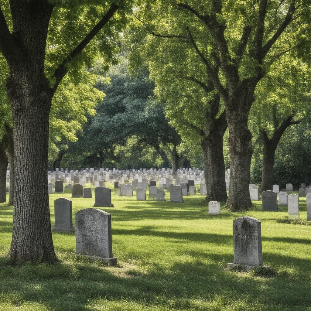 AI-created image of Westchester Hills Cemetery, Hastings-on-Hudson, New York, USA