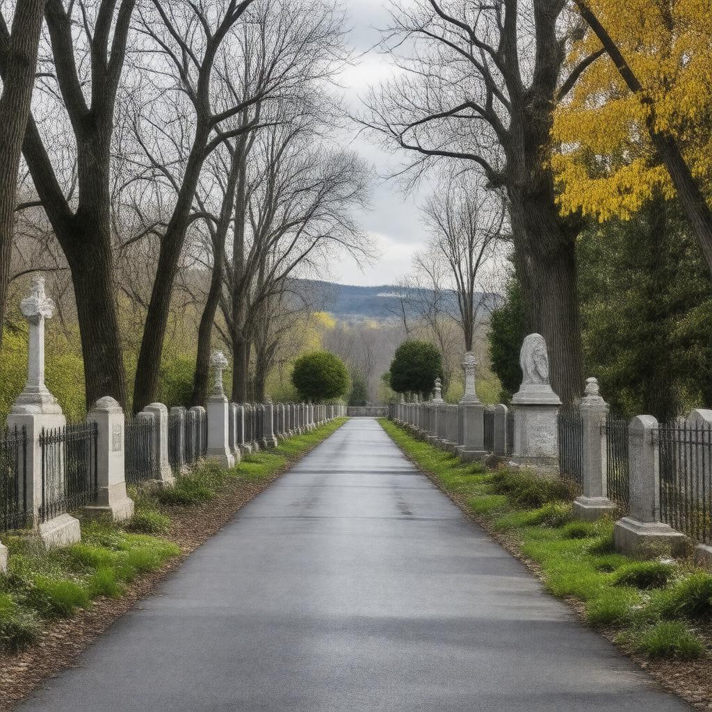 AI-created image of Westchester Hills Cemetery, New York
