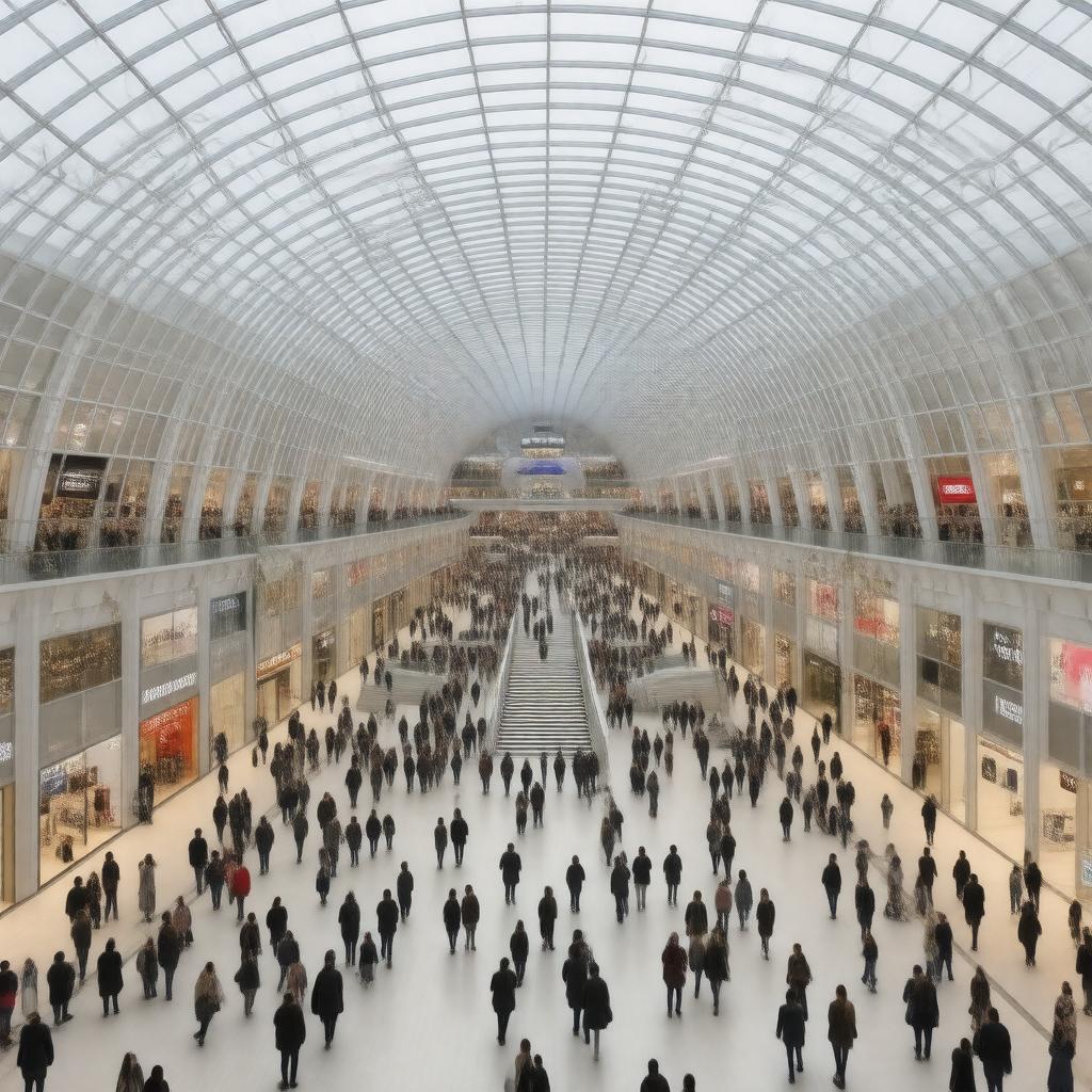 AI-created image of Westfield London shopping centre
