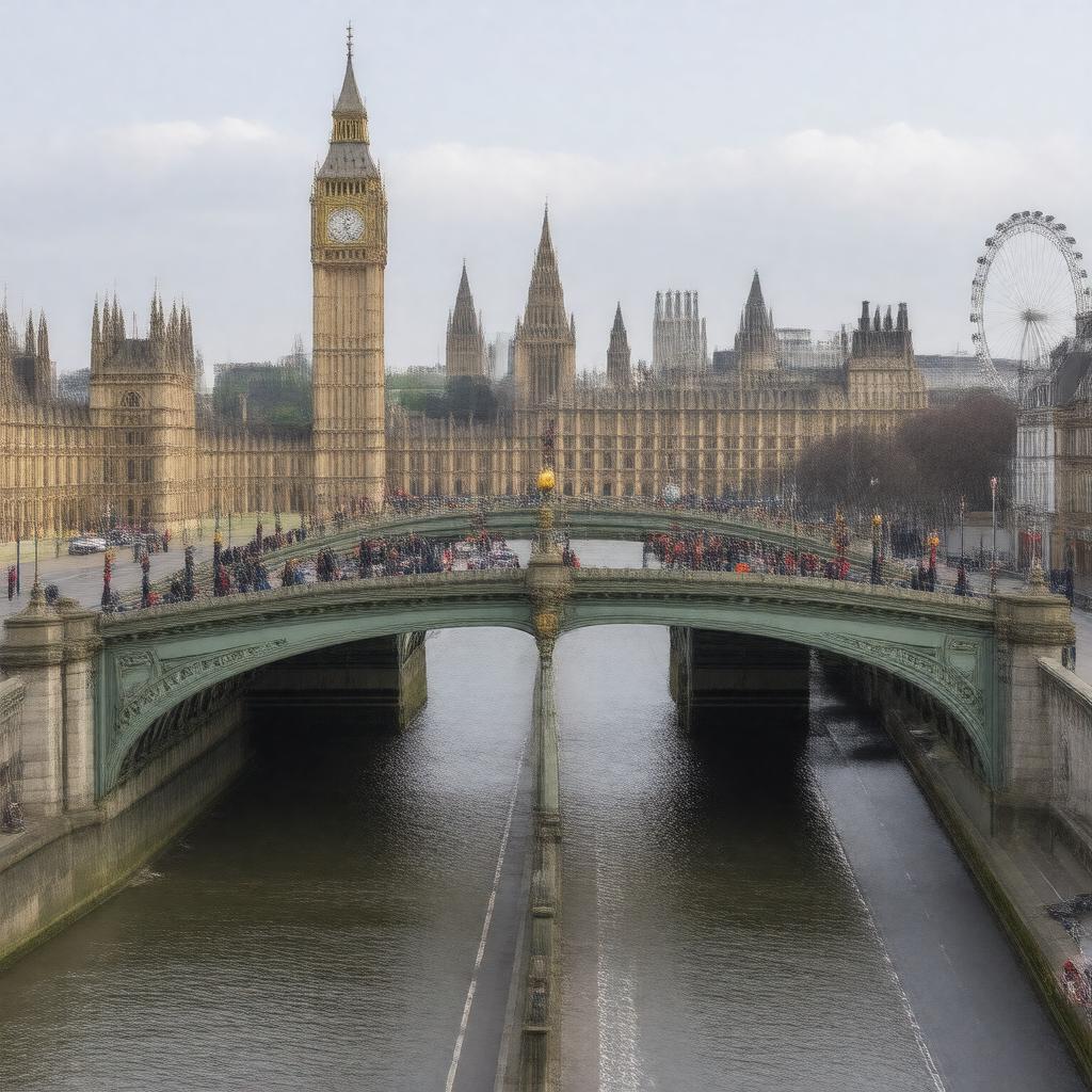 Click to view larger image AI-created image of Westminster Bridge