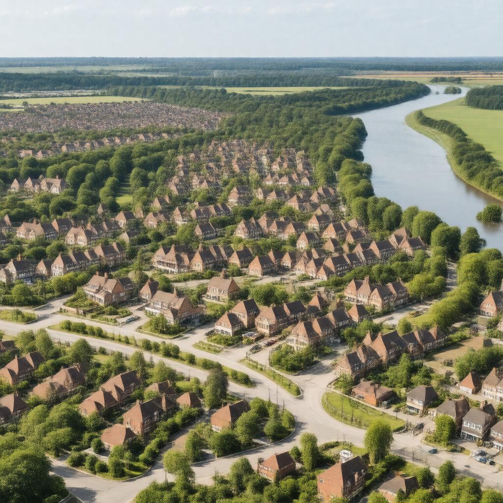 AI-created image of Weston Favell, Northampton, England