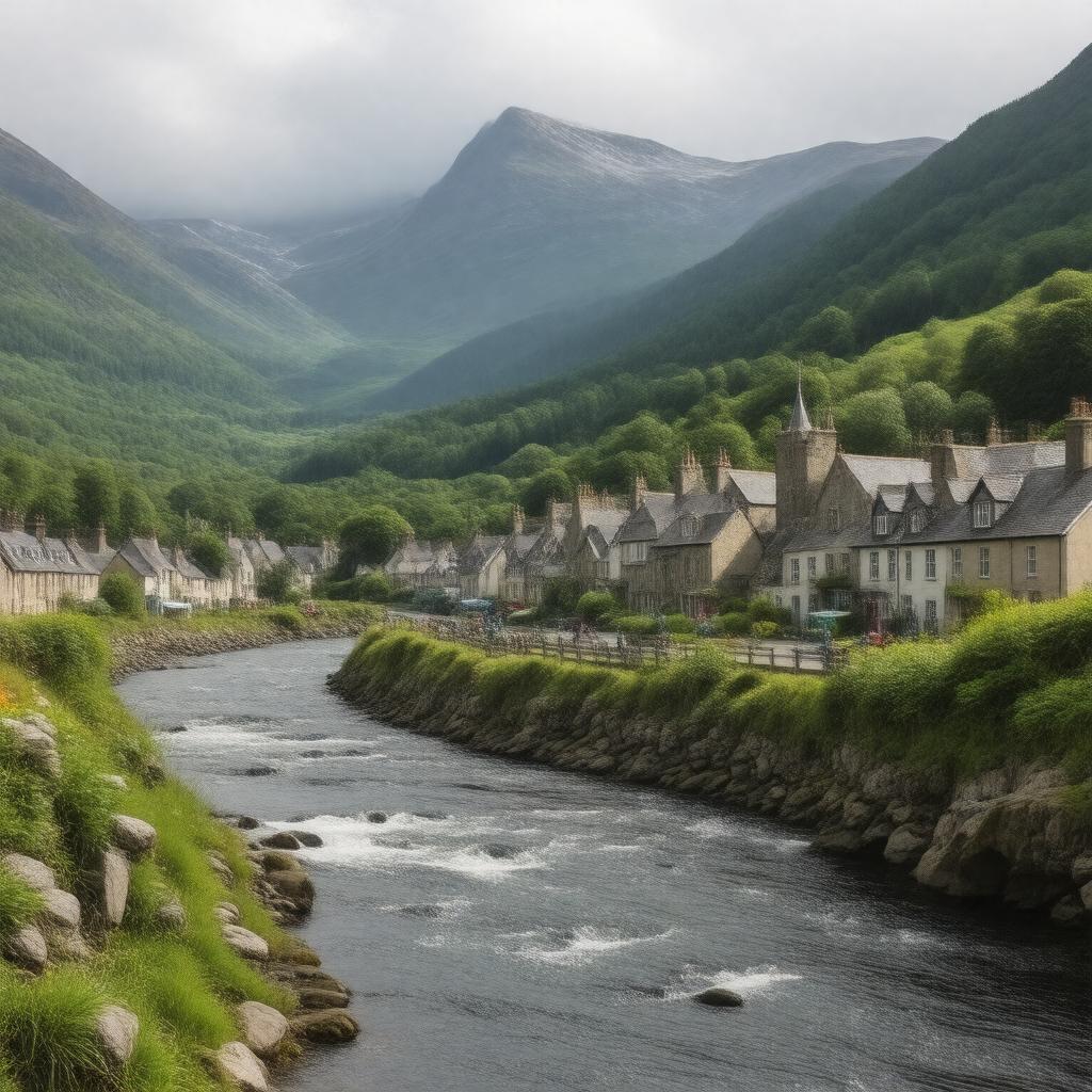 AI-created image of Westport, County Mayo, Ireland