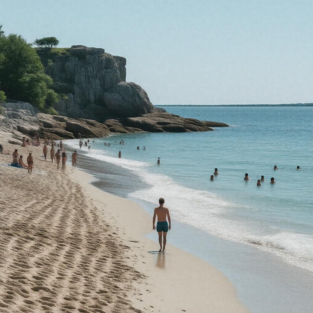 Click to view larger image AI-created image of White Horse Beach