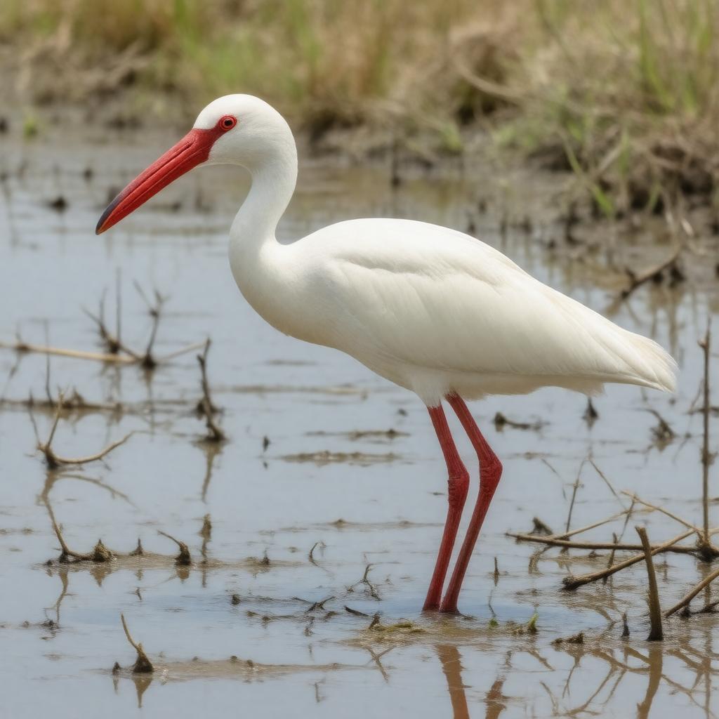 AI-created image of White ibis