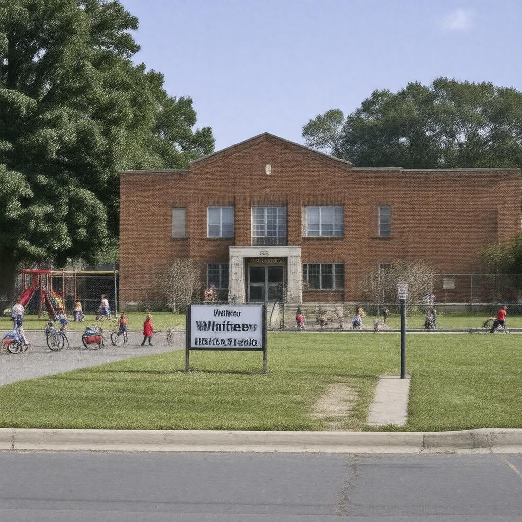 Click to view larger image AI-created image of Whittier Elementary School