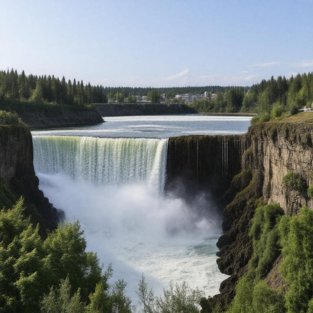 Click to view larger image AI-created image of Willamette Falls