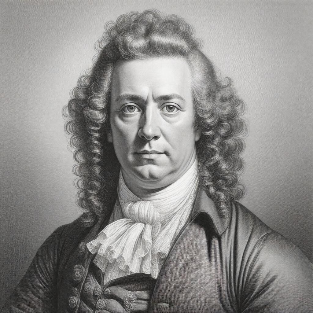 AI-created image of William Hogarth