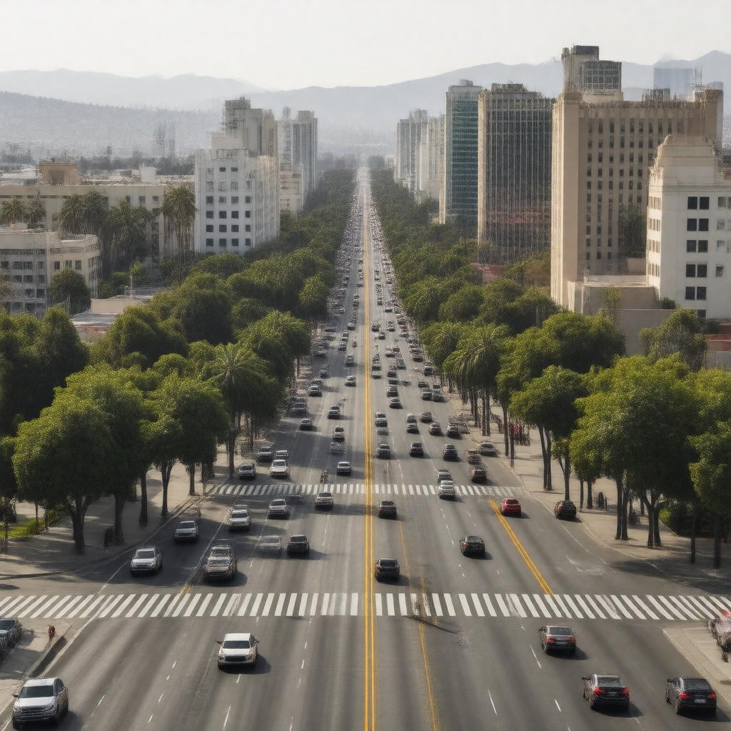 AI-created image of Wilshire Boulevard